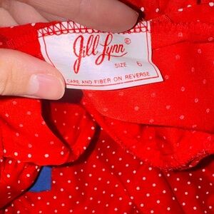 Jill Lynn red poked vintage dress
